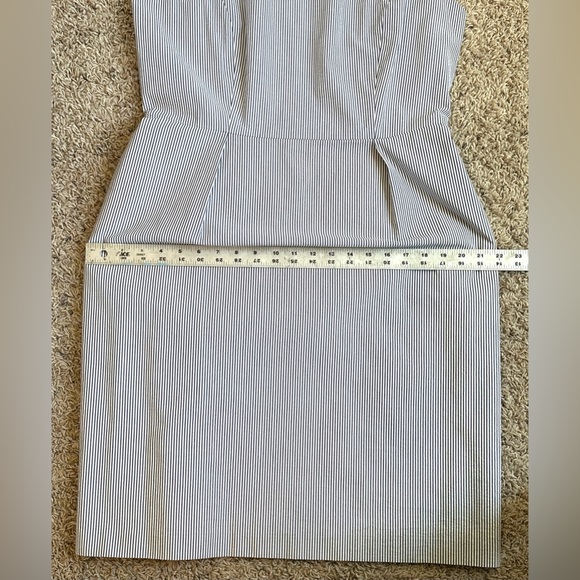 Brooks Brothers Blue/White Striped Classic Preppy Minimalist Summer Dress Sz 14 - Picture 11 of 12